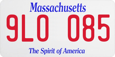 MA license plate 9LO085