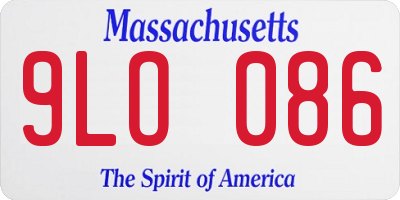 MA license plate 9LO086