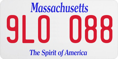 MA license plate 9LO088