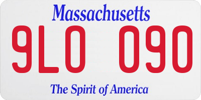 MA license plate 9LO090