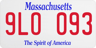 MA license plate 9LO093