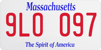MA license plate 9LO097
