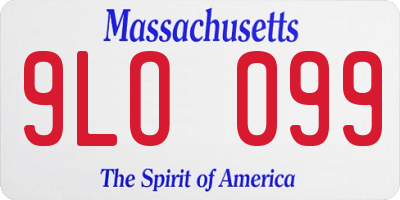 MA license plate 9LO099