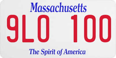 MA license plate 9LO100