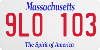 MA license plate 9LO103
