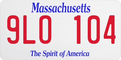 MA license plate 9LO104