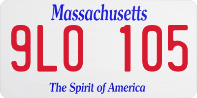MA license plate 9LO105