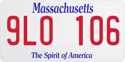 MA license plate 9LO106