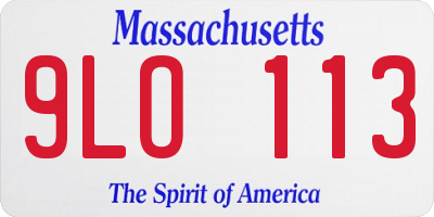 MA license plate 9LO113