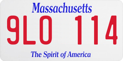 MA license plate 9LO114