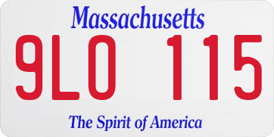 MA license plate 9LO115