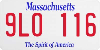 MA license plate 9LO116