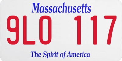 MA license plate 9LO117