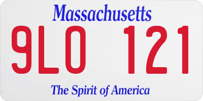 MA license plate 9LO121