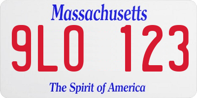 MA license plate 9LO123