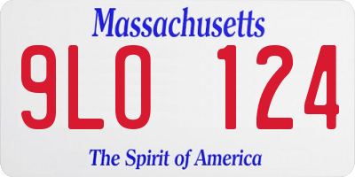 MA license plate 9LO124