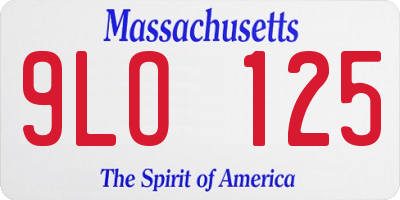 MA license plate 9LO125