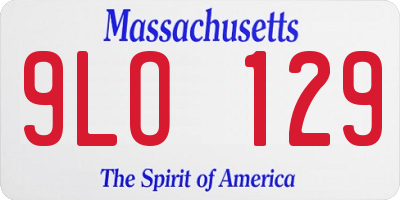 MA license plate 9LO129