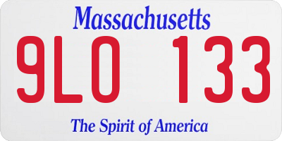 MA license plate 9LO133