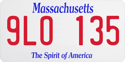 MA license plate 9LO135