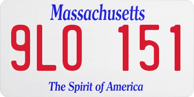 MA license plate 9LO151