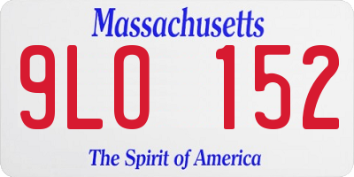 MA license plate 9LO152