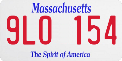 MA license plate 9LO154