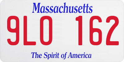 MA license plate 9LO162