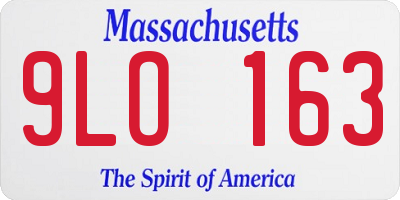 MA license plate 9LO163