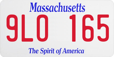 MA license plate 9LO165