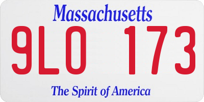 MA license plate 9LO173
