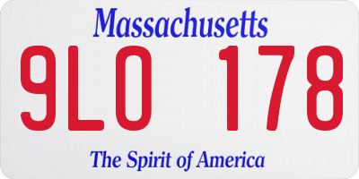 MA license plate 9LO178
