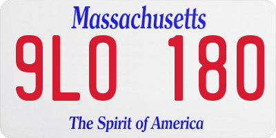 MA license plate 9LO180