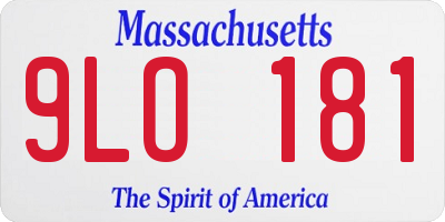 MA license plate 9LO181