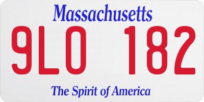 MA license plate 9LO182