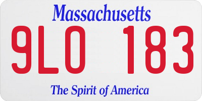 MA license plate 9LO183