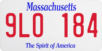 MA license plate 9LO184
