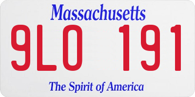 MA license plate 9LO191