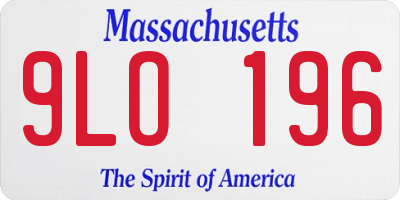 MA license plate 9LO196