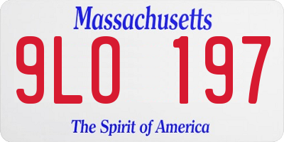 MA license plate 9LO197