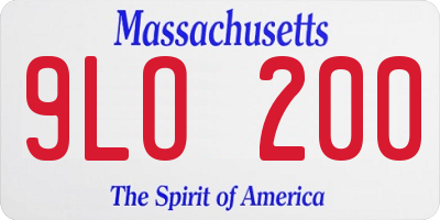 MA license plate 9LO200