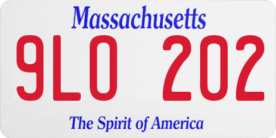 MA license plate 9LO202