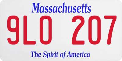 MA license plate 9LO207