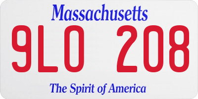 MA license plate 9LO208