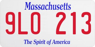 MA license plate 9LO213