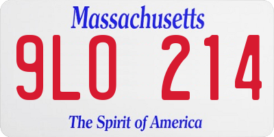 MA license plate 9LO214