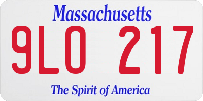 MA license plate 9LO217