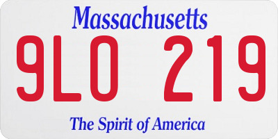 MA license plate 9LO219