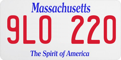 MA license plate 9LO220