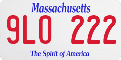 MA license plate 9LO222